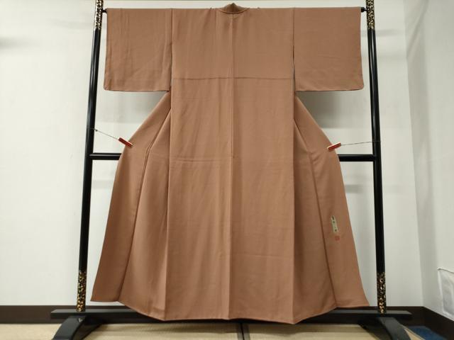 平和屋着物●染色作家 草野一騎監修 色無地 焦香色 正絹 逸品 未使用 CABG0116yc