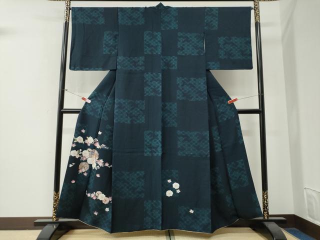平和屋着物●色留訪問着 作家物 猫 舞花文 やまと金ラベル 正絹 逸品 CABG0121yc