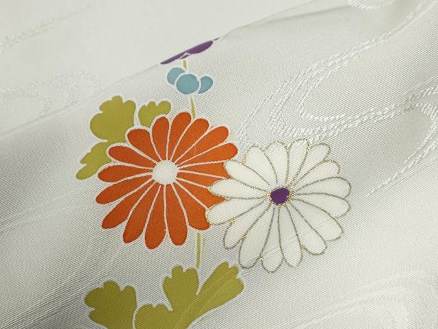 平和屋着物●創業460年・千總 訪問着 駒刺繍 菊花文 金彩 三越扱い 正絹 逸品 未使用 CABG0131yc