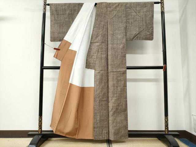 平和屋着物●上質な紬 霞文 正絹 逸品 CABG0168yc