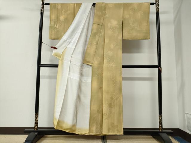 平和屋着物●上質な小紋 地紋起こし 樹林文 暈し染め 正絹 逸品 CABG0175yc