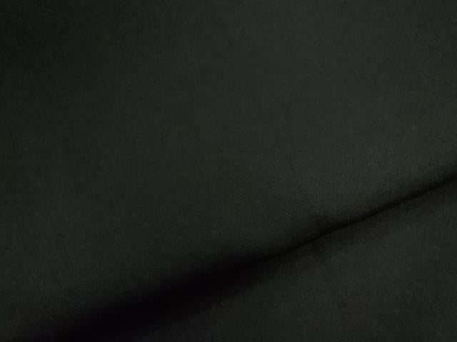 平和屋着物●男性 黒紋付 羽織セット 羽裏:扇・陶器花文 キングサイズ 正絹 逸品 CABG0181yc