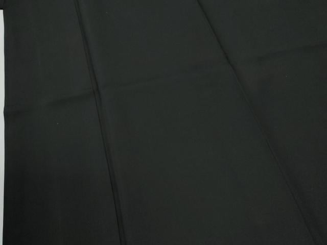平和屋着物●男性 黒紋付 羽織セット 羽裏:遠山樹林文 正絹 逸品 CABG0183yc