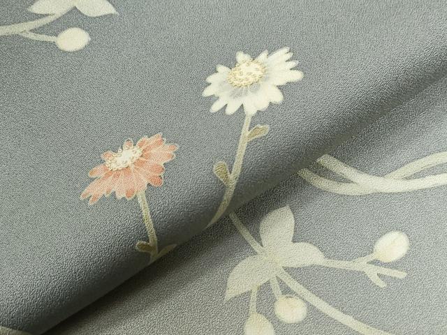 平和屋着物●中国三大刺繍 相良刺繍 訪問着 作家物 枝花文 暈し染め 正絹 逸品 CABG0196yc