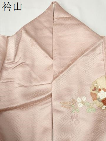 平和屋着物●訪問着 駒刺繍 雪輪花文 暈し染め 金彩 正絹 逸品 CABG0202yc