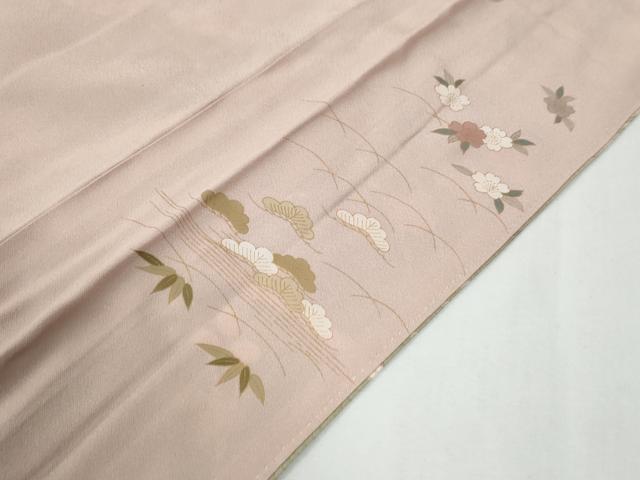 平和屋着物●訪問着 駒刺繍 雪輪花文 暈し染め 金彩 正絹 逸品 CABG0202yc