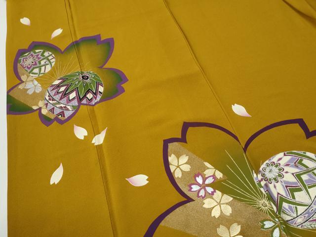 平和屋着物●豪華振袖 毬舞桜文 金銀彩 正絹 逸品 CABG0209yc