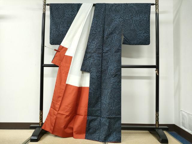 平和屋着物●本場大島紬 7マルキ 乱菊 正絹 逸品 CABG0217yc