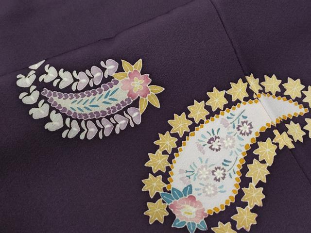 平和屋着物●本加賀友禅作家 宮野勇造 訪問着 花蝶文 正絹 逸品 CABG0225yc