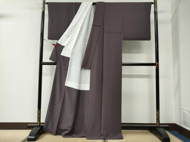 平和屋着物●上質な色無地 作家物 葡萄鼠色 正絹 逸品 CABG0226yc