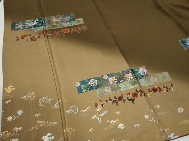 平和屋着物●訪問着 鳳凰立波更紗花唐草文 暈し染め 金銀彩 正絹 逸品 CABG0231yc