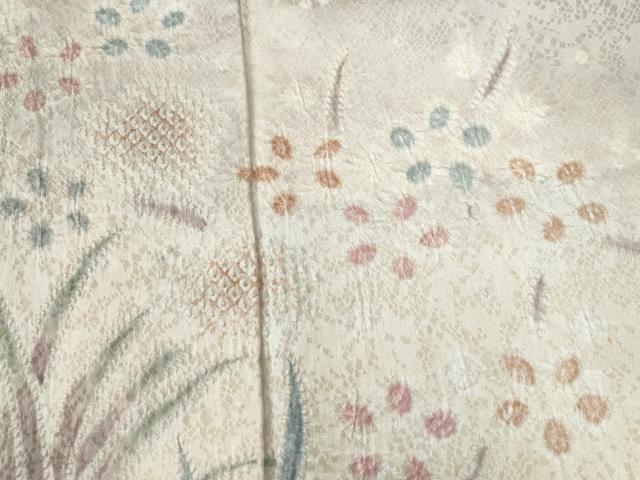 平和屋着物●訪問着 絞り 流水草花文 暈し染め 正絹 逸品 CABG0232yc