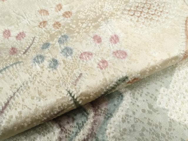 平和屋着物●訪問着 絞り 流水草花文 暈し染め 正絹 逸品 CABG0232yc