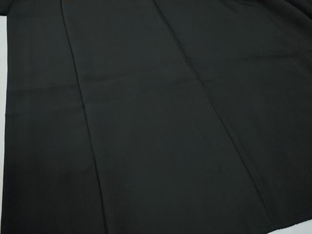 平和屋着物●男性 黒紋付 羽織セット 羽裏:鷹 正絹 逸品 CABG0240yc