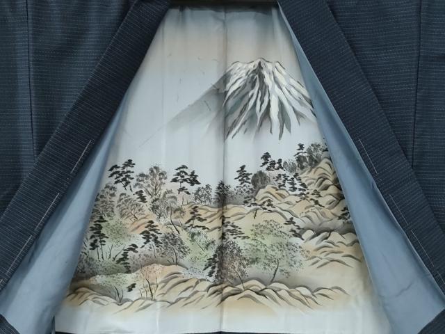 平和屋着物●男性 紬 アンサンブル 格子 正絹 逸品 未使用 CABG0243yc