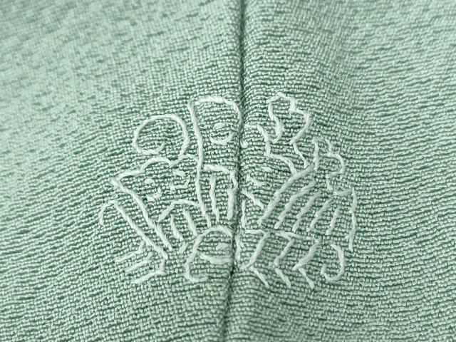 平和屋着物●本草木染作家 圓啓 色無地 薄青色 正絹 逸品 CABG0249yc