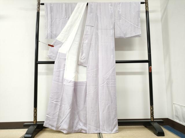 平和屋着物●上質な色無地 草花間道地紋 鴇鼠色 正絹 逸品 未使用 CABG0264yc