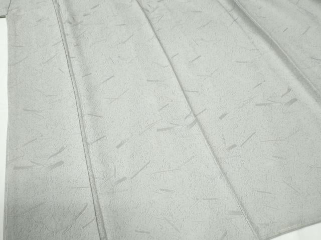 平和屋着物●上質な色無地 吉祥地紋 白鼠色 正絹 逸品 未使用 CABG0265yc