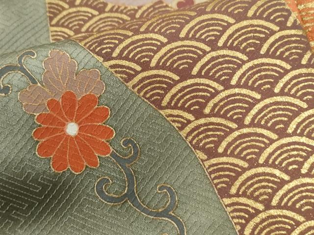 平和屋着物●訪問着 作家物 青海波花唐草松文 金彩 正絹 逸品 CABG0274yc