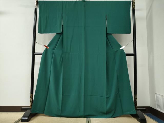 平和屋着物●上質な色無地 萌葱色 正絹 逸品 未使用 CABG0275yc
