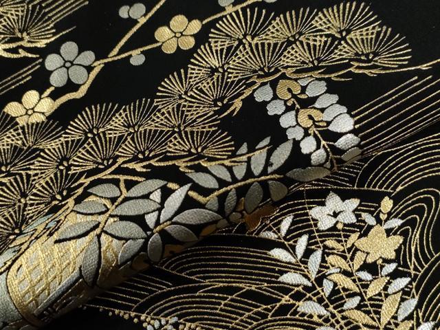 平和屋着物●豪華黒留袖 作家物 御所車松竹梅 金銀彩 正絹 逸品 CABG0277yc