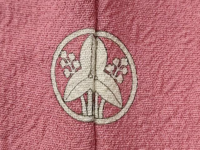 平和屋着物●本加賀友禅作家 毎田仁郎監修 色無地 松竹梅花地紋 紅梅色 ロング丈 正絹 逸品 CABG0286yc