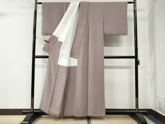 平和屋着物●上質な色無地 梅鼠色 正絹 逸品 CABG0287yc