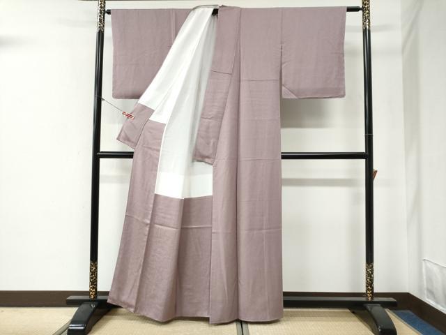 平和屋着物●本草木染作家 瑞寶 色無地 唐草地紋 紅藤色 正絹 逸品 未使用 CABG0291yc