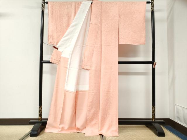 平和屋着物●上質な色無地 吉祥唐草地紋 一斤染色 ロング丈 正絹 逸品 未使用 CABG0292yc