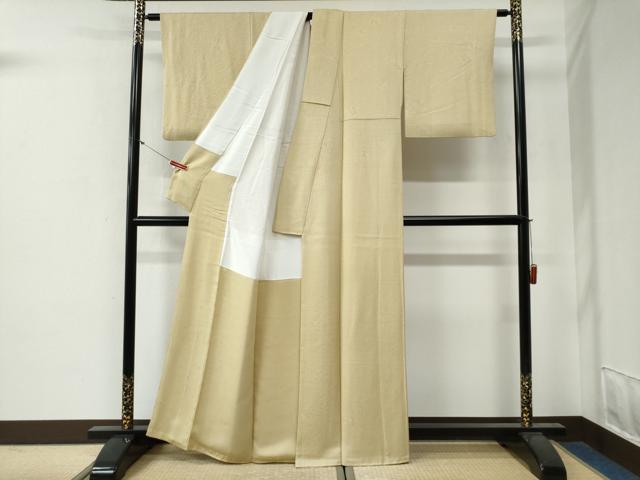 平和屋着物●上質な色無地 草花丸地紋 砥粉色 正絹 逸品 CABG0296yc