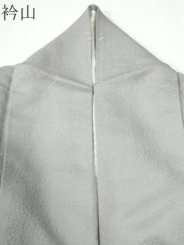 平和屋着物●上質な色無地 花松地紋 薄鈍色 正絹 逸品 CABG0300yc