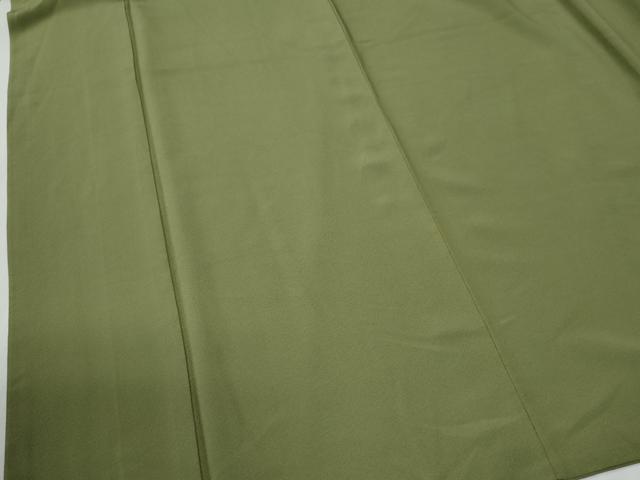 平和屋着物●上質な色無地 松葉色 正絹 逸品 CABG0302yc