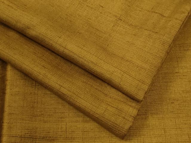 平和屋着物●上質な紬 色無地 桑茶色 正絹 逸品 CABG0305yc
