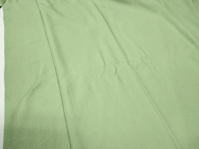 平和屋着物●上質な色無地 紋意匠 柳色 ロング丈 正絹 逸品 CABG0317yc