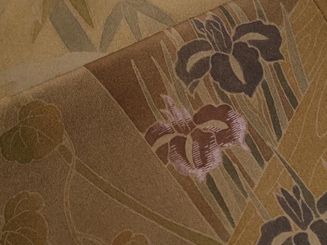 平和屋着物●訪問着 刺繍 竜田川笹竹草花文 反端付き 正絹 逸品 CABG0330yc