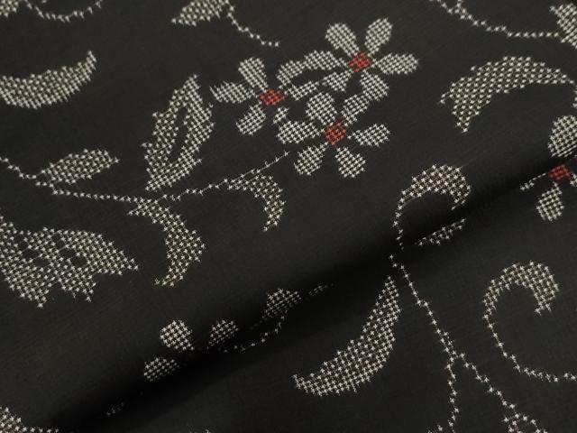 平和屋着物●本場大島紬 7マルキ 花唐草文 正絹 逸品 未使用 CABG0332yc
