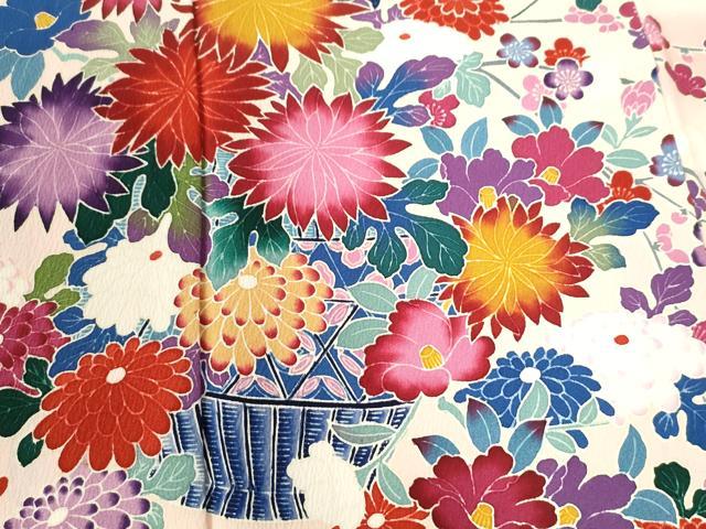平和屋着物●豪華振袖 花籠文 暈し染め 正絹 逸品 CABG0342yc