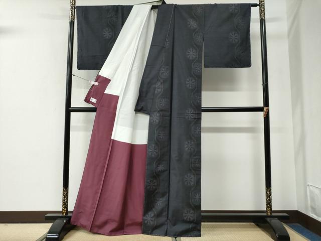 平和屋着物●本場大島紬 源氏車 やまと誂製 正絹 逸品 未使用 CABG0345yc