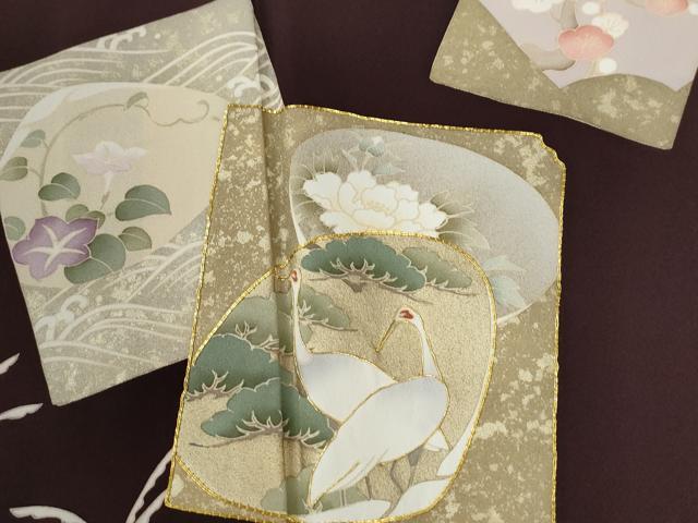 平和屋着物●豪華色留袖 駒刺繍 立波色紙鶴草花文 金彩 まるやま扱い 正絹 逸品 CABG0358yc