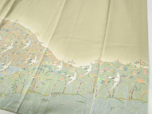 平和屋着物●訪問着 浜松飛鶴文 暈し染め 松坂屋扱い 正絹 逸品 CABG0359yc