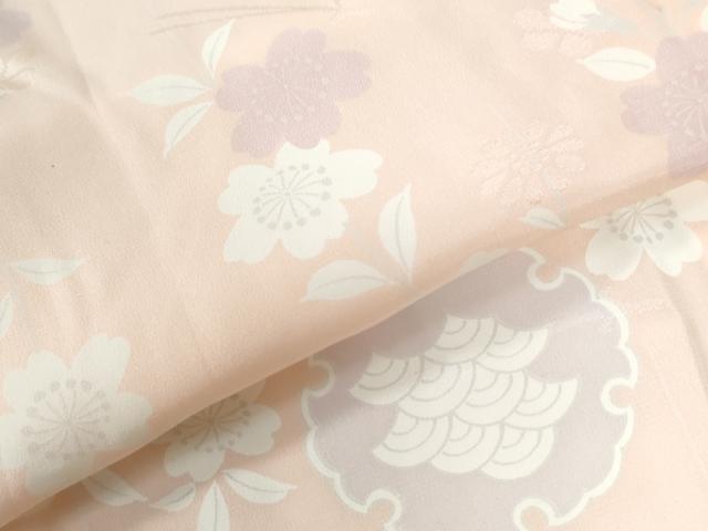 平和屋着物●長襦袢 無双仕立て 雪輪舞桜文 正絹 逸品 CABG0360yc