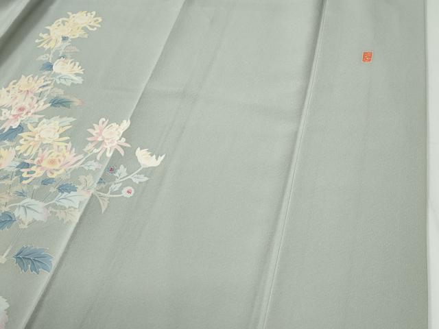平和屋着物●本加賀友禅作家 茶谷孝志 訪問着 休み鳥枝椿花文 正絹 逸品 CABG0362yc