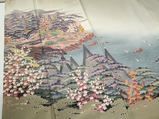 平和屋着物●豪華色留袖 友禅 作家物 遠山浜松風景文 暈し染め 正絹 逸品 未使用 CABG0363yc
