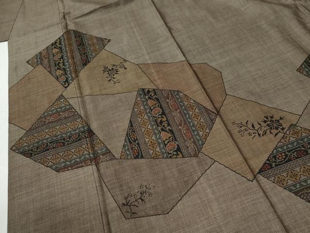 平和屋着物●訪問着 本場大島紬 9マルキ 吉祥花唐草間道 正絹 逸品 CABG0368yc