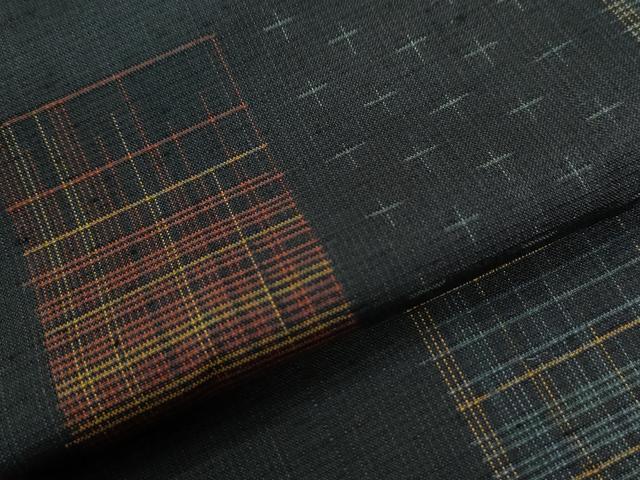 平和屋着物●上質な紬 色紙吉祥文 正絹 逸品 未使用 CABG0371yc