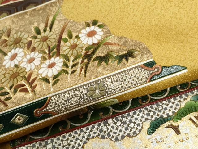 平和屋着物●訪問着 鳳凰草花丸文 暈し染め 金彩 正絹 逸品 CABG0372yc