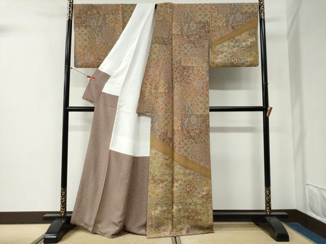 平和屋着物●訪問着 澤文蔵 吉祥更紗花蝶唐草文 正絹 逸品 CABG0374yc