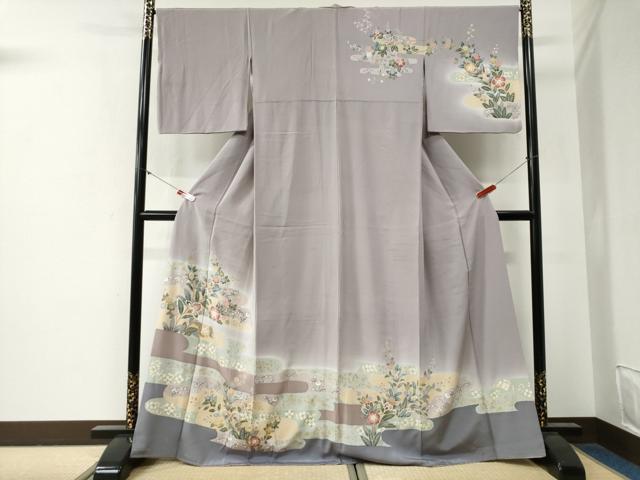 平和屋着物●訪問着 霞更紗草花文 暈し染め 金彩 正絹 逸品 CABG0376yc