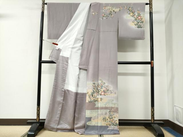 平和屋着物●訪問着 霞更紗草花文 暈し染め 金彩 正絹 逸品 CABG0376yc