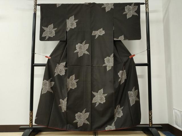 平和屋着物●本場大島紬 9マルキ 地空き カトレア 正絹 逸品 CABG0378yc